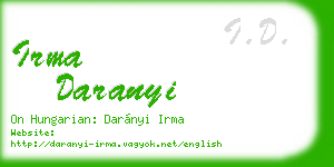 irma daranyi business card